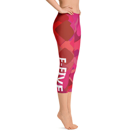 Pink Multi Color F-FIVE Capri Leggings