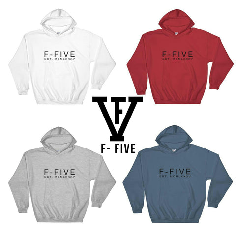 F-FIVE EST. MCMLXXXV Graphic Hooded Sweatshirts for Men and Women