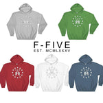 F-FIVE Stars and Logo Graphic Hooded Sweatshirts for Men and Women