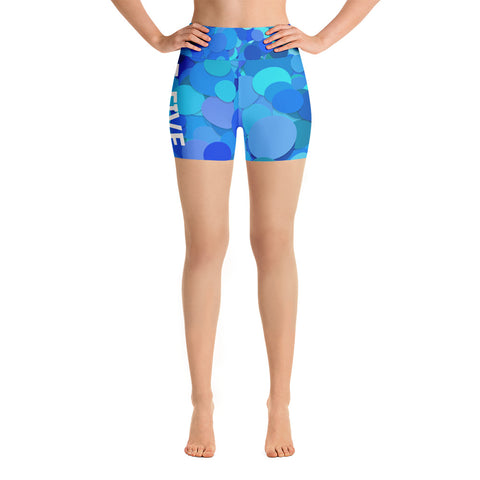 Blue Multi Color F-FIVE Yoga Shorts