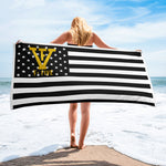 Black and White F-FIVE American Flag Towel