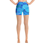 Blue Multi Color F-FIVE Yoga Shorts